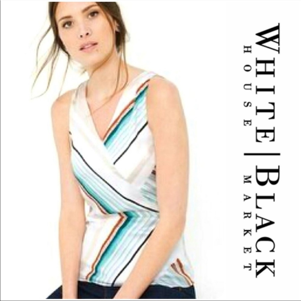 WHBM Striped Sleeveless Top